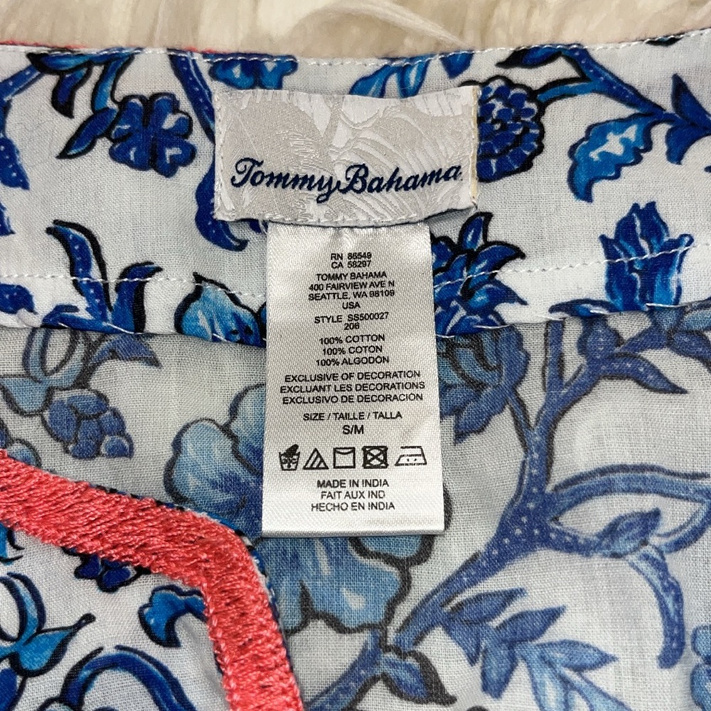 NWOT Tommy Bahama Woodblock Embroidered Tunic ~ in Mare Navy - Picture 11 of 14